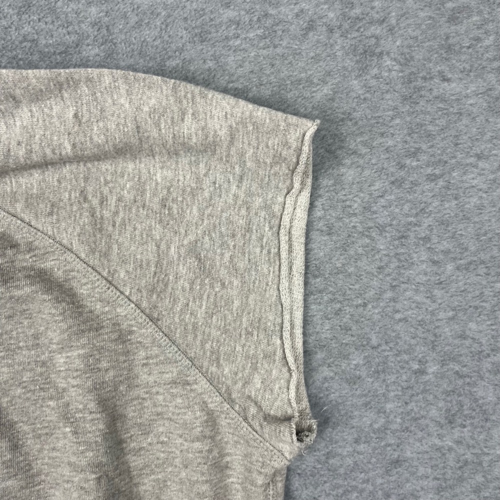 Free People Sweatshirt Women Medium Gray Cut Sleeve Crew Neck Distressed Hem - Picture 4 of 9